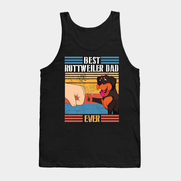 Rottweiler Dog And Daddy Hand To Hand Best Rottweiler Dad Ever Dog Father Parent July 4th Day Tank Top by joandraelliot